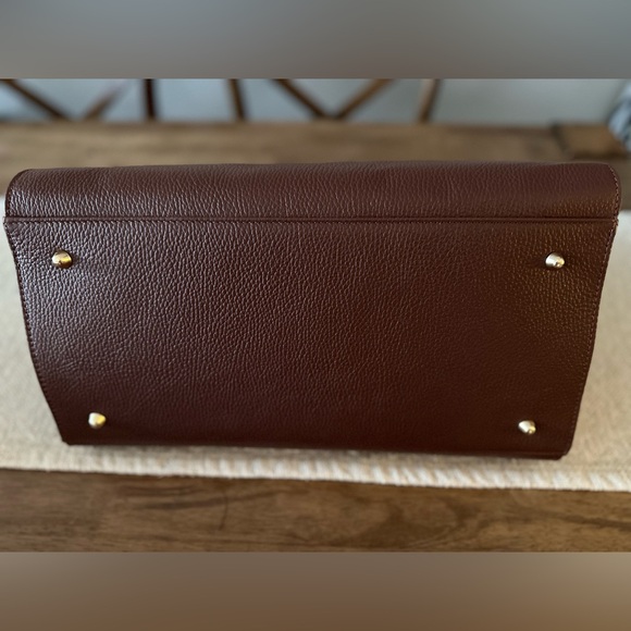 Viral Anna Paola Genuine Bruciato Brown Italian Leather & Suede Satchel Tot… - Picture 9 of 15